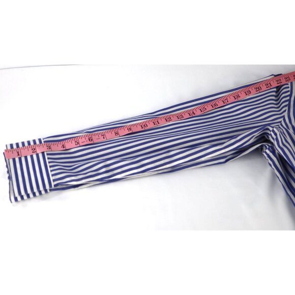 Chicos Blue & White Striped No-Iron Button-Up Shirt Womens Size 1 (M) 95% Cotton - Picture 10 of 11